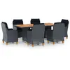 Image de vidaXL Ensemble à manger d'extérieur 7pcs et coussins résine tressée3060166
