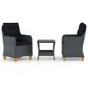 Image de vidaXL Salon de jardin 3 pcs avec coussins résine tressée gris foncé