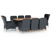 Image de vidaXL Ensemble à manger 9 pcs avec coussins résine tressée gris foncé3060184