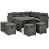 Image de vidaXL Vidaxl Salon De Jardin 6 Pcs Avec Coussins Résine Tressée Gris
