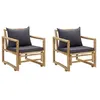 Image de vidaXL Chaises de jardin avec coussins lot de 2 Bambou315599