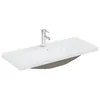 Image de vidaXL Lavabo encastrÃ© avec robinet 91x39x18 cm cÃ©ramique blanc