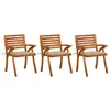Image de vidaXL Chaises à manger de jardin avec coussins lot de 3 Acacia massif