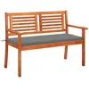 Image de vidaXL Banc de jardin 2 places avec coussin 120 cm Bois d'eucalyptus3060970