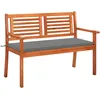 Image de Vidaxl Banc De Jardin 2 Places Avec Coussin 120 Cm Bois D'eucalyptus