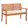 Image de vidaXL Banc de jardin 2 places avec coussin 120 cm Bois d'eucalyptus