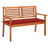 Image de vidaXL Banc de jardin 2 places avec coussin 120 cm Bois d'eucalyptus3060975