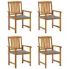 Image de vidaXL Chaises de jardin avec coussins lot de 4 Bois d'acacia massif