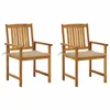 Image de vidaXL Chaises de jardin avec coussins lot de 2 Bois d'acacia massif3061173