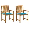 Image de vidaXL Chaises de jardin avec coussins lot de 2 Bois d'acacia massif3061175