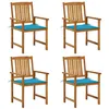 Image de vidaXL Chaises de jardin avec coussins lot de 4 Bois d'acacia massif3061176