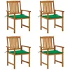 Image de Vidaxl Chaises De Jardin Avec Coussins 4 Pcs Bois D'acacia Massif