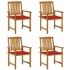 Image de vidaXL Chaises de jardin avec coussins lot de 4 Bois d'acacia massif3061180