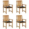 Image de Vidaxl Chaises De Jardin Avec Coussins Lot De 4 Bois D'acacia Massif