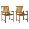 Image de vidaXL Chaises de jardin avec coussins lot de 2 Bois d'acacia massif3061183
