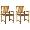 Image de vidaXL Vidaxl Chaises De Jardin Avec Coussins Lot De 2 Bois D'acacia Massif