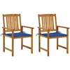 Image de vidaXL Vidaxl Chaises De Jardin Avec Coussins 2 Pcs Bois D'acacia Massif