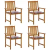 Image de vidaXL Chaises de jardin avec coussins lot de 4 Bois d'acacia massif3061194
