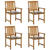 Image de vidaXL Chaises de jardin avec coussins lot de 4 Bois d'acacia massif3061196