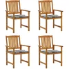 Image de Vidaxl Chaises De Jardin Avec Coussins 4 Pcs Bois D'acacia Massif