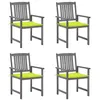 Image de vidaXL Chaises de jardin et coussins lot de 4 Gris Bois acacia massif3061244