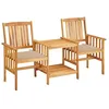 Image de Vidaxl Chaises De Jardin Avec Table Ã ThÃ© Et Coussins Acacia Solide