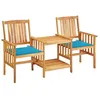 Image de Vidaxl Chaises De Jardin Avec Table Ã ThÃ© Et Coussins Acacia Solide