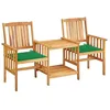 Image de Vidaxl Chaises De Jardin Avec Table Ã ThÃ© Et Coussins Acacia Solide