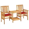 Image de vidaXL Chaises de jardin avec table à thé et coussins Acacia solide3061281