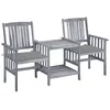 Image de Vidaxl Chaises De Jardin Avec Table Ã ThÃ© Et Coussins Acacia Solide