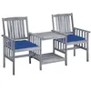 Image de vidaXL Chaises de jardin avec table à thé et coussins Acacia solide3061327
