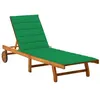 Image de vidaXL Chaise longue de jardin avec coussin Bois d'acacia solide3061349