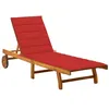 Image de vidaXL Chaise longue de jardin avec coussin Bois d'acacia solide3061350