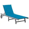 Image de vidaXL Chaise longue de jardin avec coussin Gris Bois d'acacia solide