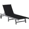 Image de vidaXL Vidaxl Chaise Longue De Jardin Avec Coussin Gris Bois D'acacia Solide