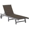 Image de vidaXL Chaise longue de jardin avec coussin Gris Bois d'acacia solide