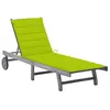 Image de vidaXL Chaise longue de jardin avec coussin Gris Bois d'acacia solide