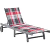 Image de vidaXL Vidaxl Chaise Longue De Jardin Avec Coussin Gris Bois D'acacia Solide
