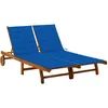 Image de vidaXL Vidaxl Chaise Longue De Jardin 2 Places Avec Coussins Acacia Solide
