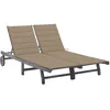 Image de vidaXL Vidaxl Chaise Longue De Jardin 2 Places Avec Coussin Gris Acacia