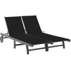 Image de vidaXL Vidaxl Chaise Longue De Jardin 2 Places Avec Coussin Gris Acacia