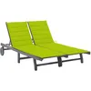 Image de vidaXL Vidaxl Chaise Longue De Jardin 2 Places Avec Coussin Gris Acacia