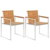 Image de vidaXL Chaises de jardin avec coussins lot de 2 Acacia solide et acier3061491