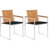 Image de vidaXL Vidaxl Chaises De Jardin Avec Coussins 2 Pcs Acacia Solide Et Acier