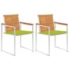 Image de vidaXL Chaises de jardin avec coussins lot de 2 Acacia solide et acier3061499