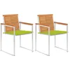 Image de vidaXL Vidaxl Chaises De Jardin Avec Coussins Lot De 2 Acacia Solide Et Acier