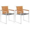 Image de vidaXL Chaises de jardin avec coussins lot de 2 Acacia solide et acier3061502