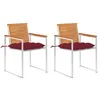 Image de vidaXL Vidaxl Chaises De Jardin Avec Coussins 2 Pcs Acacia Solide Et Acier