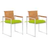 Image de vidaXL Chaises de jardin avec coussins lot de 2 Acacia solide et acier3061514