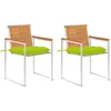 Image de vidaXL Vidaxl Chaises De Jardin Avec Coussins 2 Pcs Acacia Solide Et Acier
